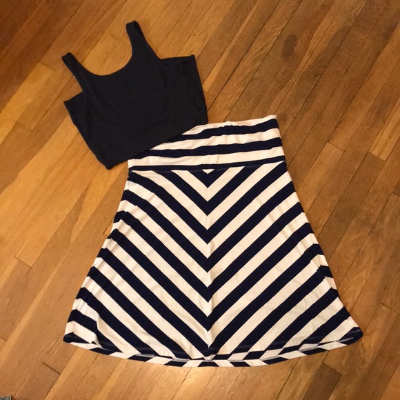 Old Navy Dresses & Skirts - Blue and White Striped Skirt